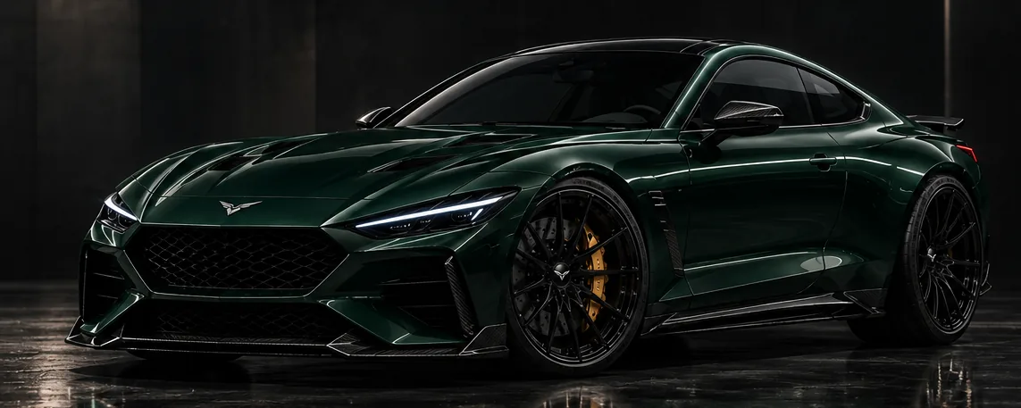 Velarti concept art: dark green coupe
